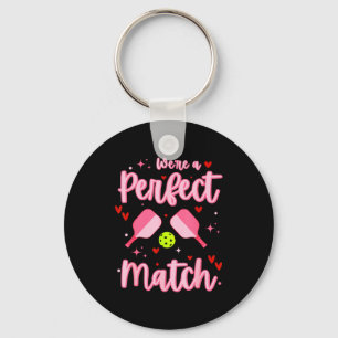 We're A Perfect Match Funny Ckleball Valentines Da Key Ring