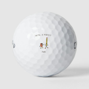 'We're A Perfect Pair' Humour Wedding Welcome Bag Golf Balls