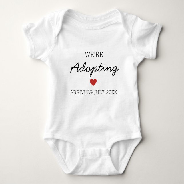 We're Adopting Baby / Child announcement Heart Bodysuit (Front)