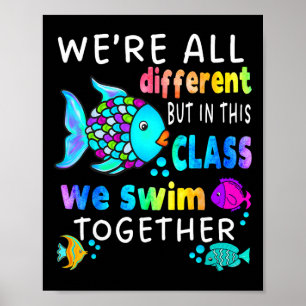 We're All Different But We Swim Together Elementar Poster