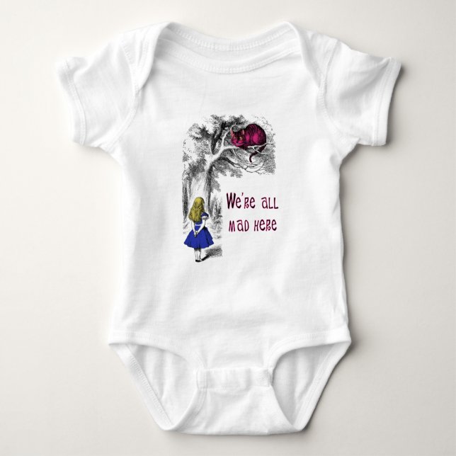 We're All Mad Here Baby Bodysuit (Front)
