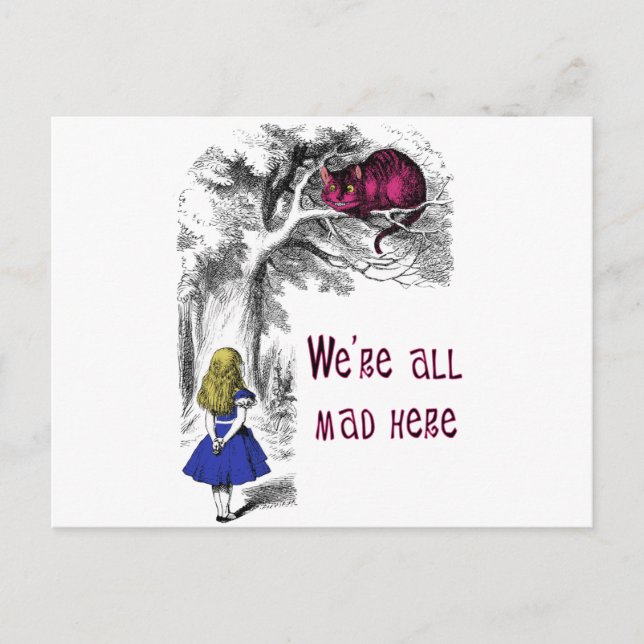 We're All Mad Here Postcard (Front)