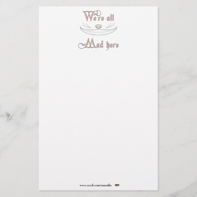 We're All Mad Here Stationery (Front)
