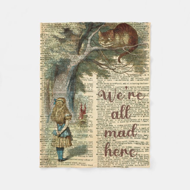We're All Mad Here Throw Blanket (Front)