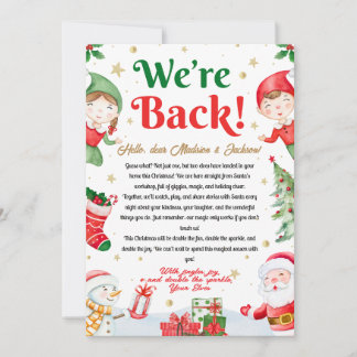We're Back Elf Arrival Letter Elves Christmas Invitation
