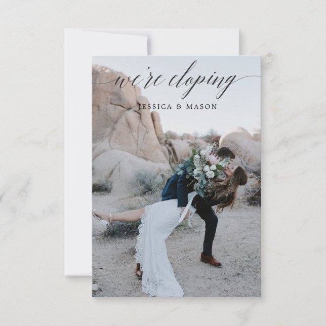 We're Eloping Announcement Invite (Front)