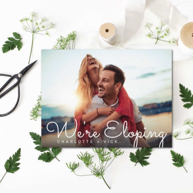 We're Eloping Photo Save the Date Announcement Postcard (Creator Uploaded)