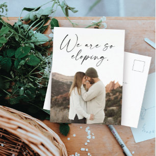 We're Eloping Wedding Update Photo Announcement Po Postcard