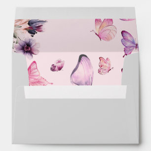We're Enchanted To Meet Pink Butterfly Baby Shower Envelope