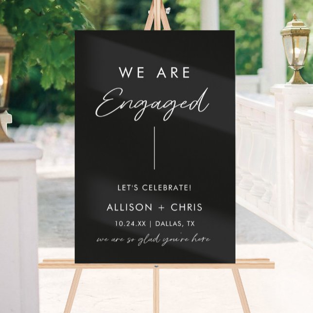 We're Engaged Acrylic Engagement Party Welcome Acrylic Sign (Creator Uploaded)