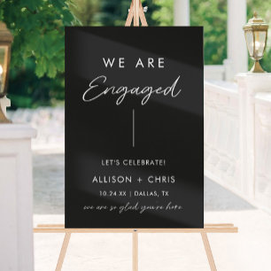 We're Engaged Acrylic Engagement Party Welcome Sign