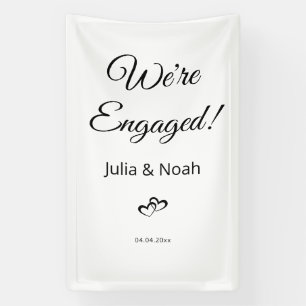 We're Engaged Banner, Linen Engagement Welcome Banner