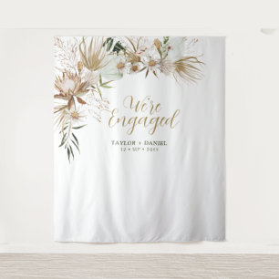 We're Engaged Boho Bohemian Engagement Party Tapestry