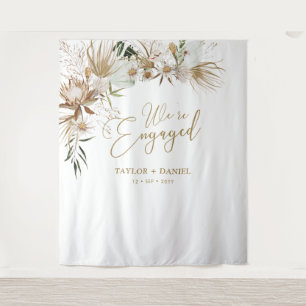 We're Engaged Boho Bohemian Engagement Party Tapestry