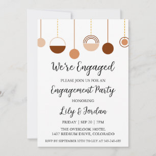 we're engaged boho engagement party invitations