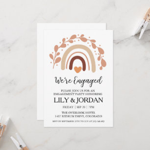 we're engaged boho engagement party invitations