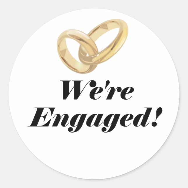 Were Engaged Classic Round Sticker (Front)