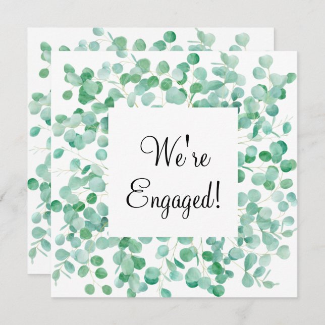 We're Engaged Elegant Eucalyptus Green Peach (Front/Back)