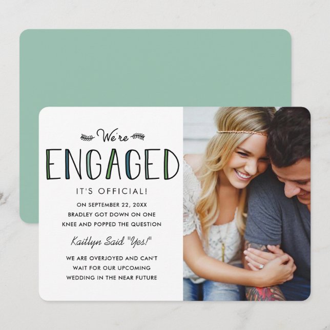 We're Engaged | Engagement Announcement (Front/Back)