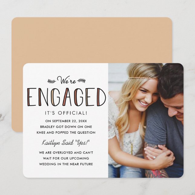 We're Engaged | Engagement Announcement (Front/Back)