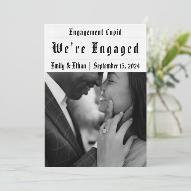 We're engaged engagement announcement cards (Standing Front)
