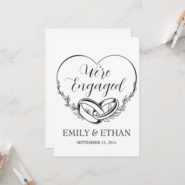 We're engaged engagement announcement cards (Front/Back In Situ)