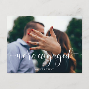We're Engaged Engagement Announcement Postcard