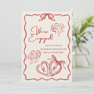 We're Engaged - Engagement Party Invitation