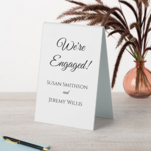 We're Engaged Engagement Party Table Tent Signs