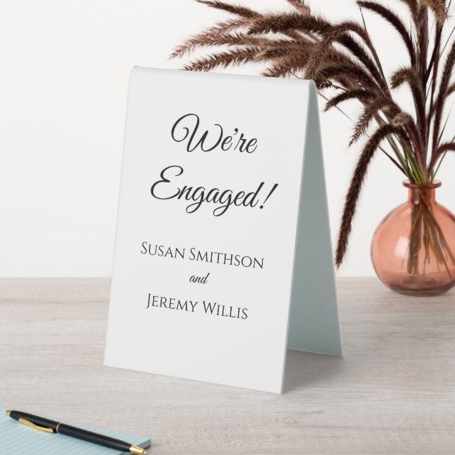 We're Engaged Engagement Party Table Tent Signs (In SItu (Table))