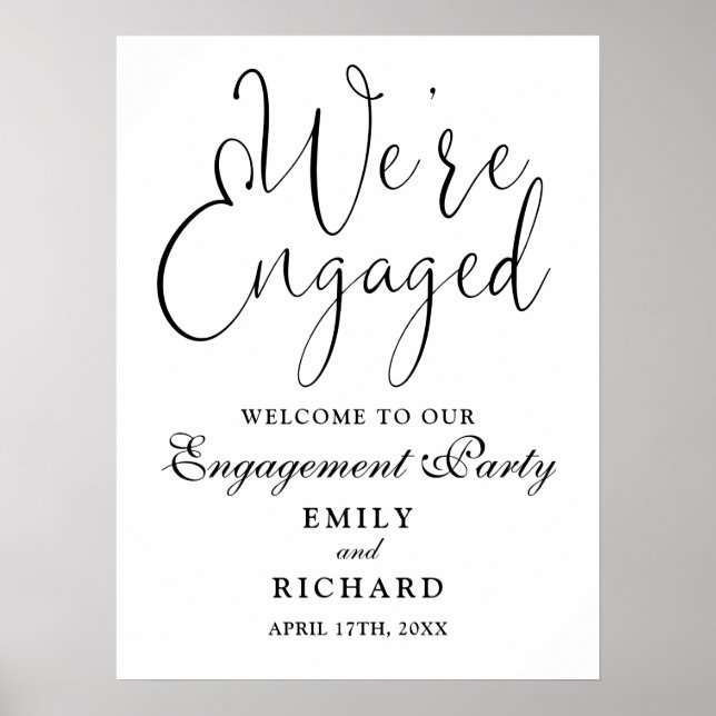 We're Engaged Engagement Party Welcome Sign (Front)