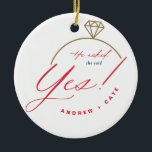 We're Engaged First Christmas Engaged Photo  Ceramic Ornament<br><div class="desc">We're Engaged First Christmas Engaged Photo</div>