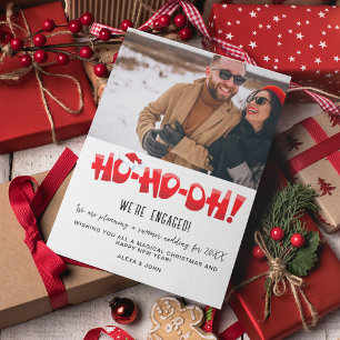 We're Engaged Funny Couple Photo Christmas  Holiday Postcard
