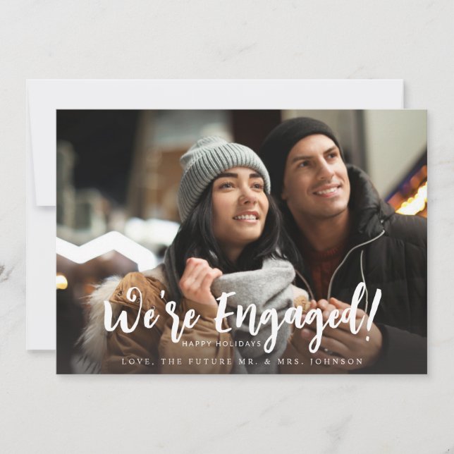 We're Engaged Minimalist H Photo (Front)