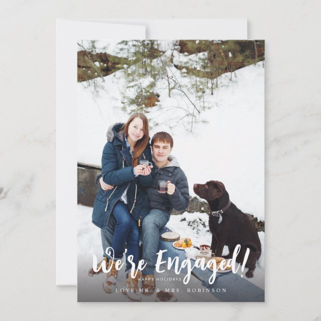We're Engaged Minimalist V Photo (Front)