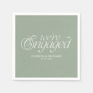 We're Engaged Modern Minimalist Engagement Party Napkin