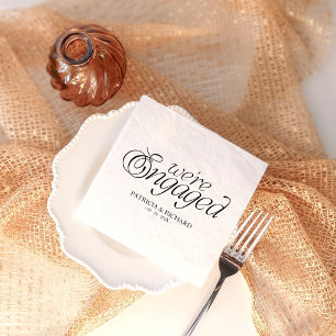 We're Engaged Modern Minimalist Engagement Party Napkin