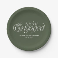 We're Engaged Modern Minimalist Engagement Party