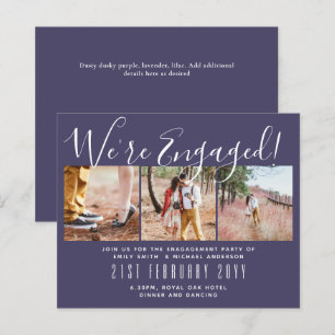 We're Engaged! Modern Photo Collage Invites BUDGET