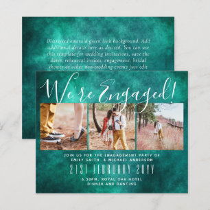 We're Engaged! Modern Photo Collage Invites BUDGET