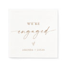 We're Engaged Napkins, Modern Engagement Party