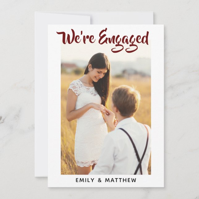 We're Engaged Personalised Photo Engagement Party (Front)