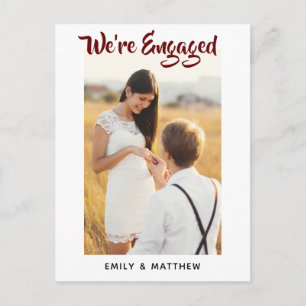 We're Engaged Personalised Photo Engagement Party Postcard