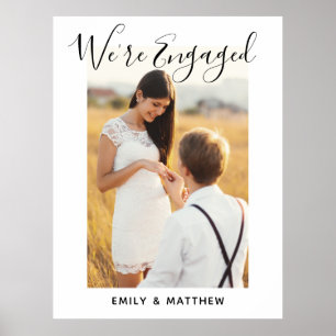 We're Engaged Personalised Photo Engagement Party Poster