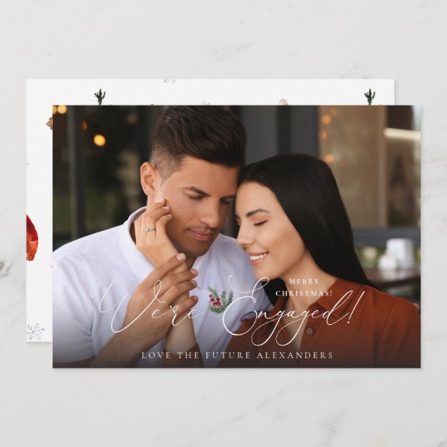 We're Engaged Photo Ele Holly Berry Holiday -C (Front/Back)