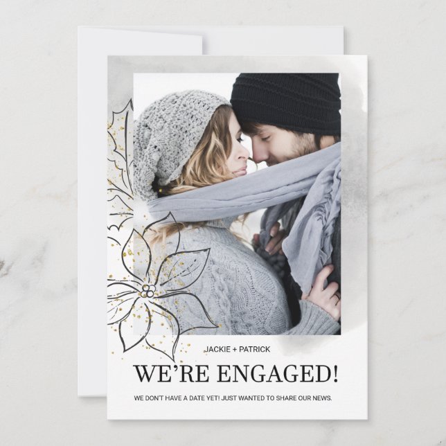 We're Engaged Photo Modern Engagement Announcement (Front)