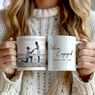 We're Engaged Photo Year Engaged Coffee Mug