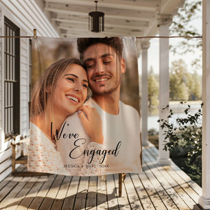 We're Engaged Photo Year Engaged Fleece Blanket