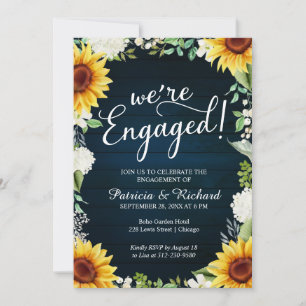 We're Engaged Rustic Engagement Party Invitation