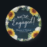 We're Engaged Rustic Sunflowers Engagement Party Paper Plate<br><div class="desc">Rustic chic engagement party paper plate. Easy to personalise with your details. Please get in touch with me via chat if you have questions about the artwork or need customisation. PLEASE NOTE: For assistance on orders,  shipping,  product information,  etc.,  contact Zazzle Customer Care directly https://help.zazzle.com/hc/en-us/articles/221463567-How-Do-I-Contact-Zazzle-Customer-Support-.</div>